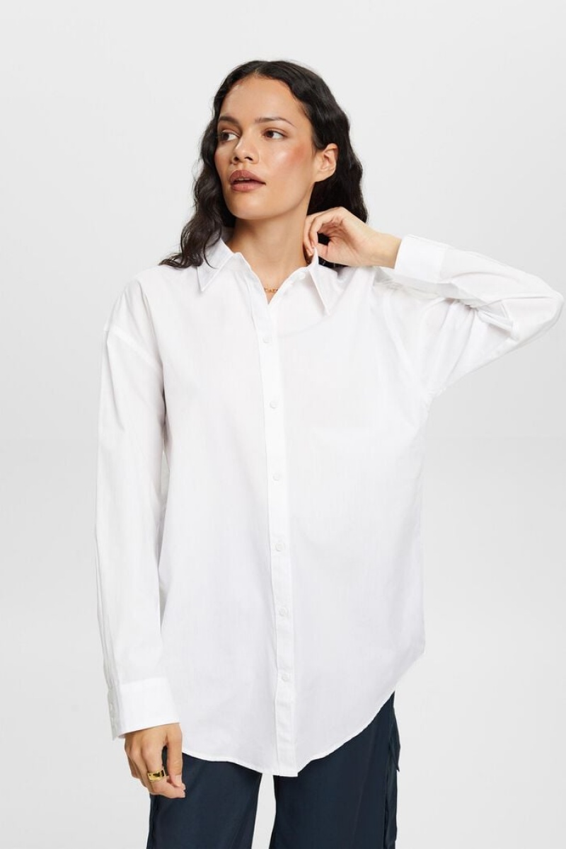 Dámské Blouses Esprit Poplin,100% Bavlněné Bílé | XBC960534