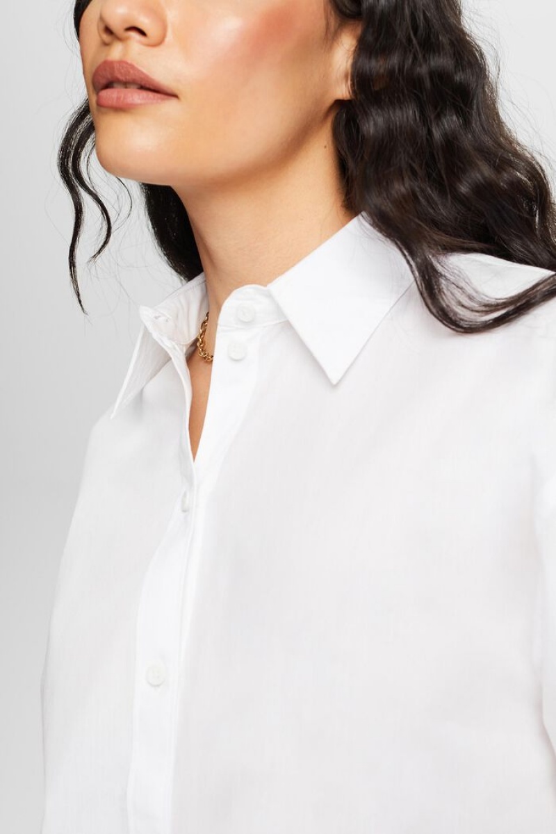 Dámské Blouses Esprit Poplin,100% Bavlněné Bílé | XBC960534