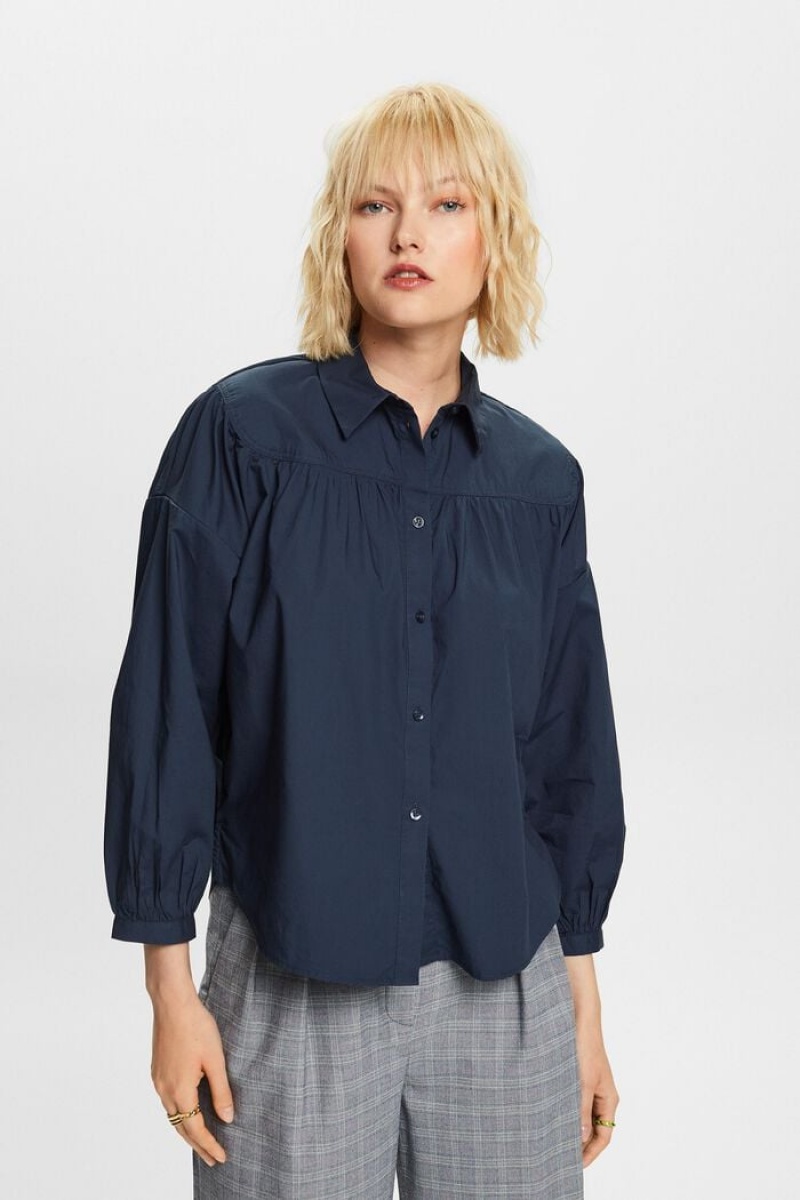 Dámské Blouses Esprit Poplin,100% Bavlněné Blankyt | DUL790613