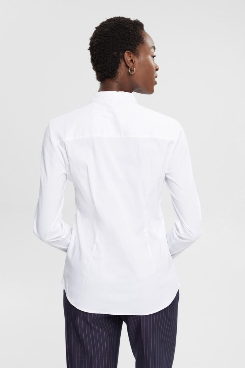 Dámské Blouses Esprit Poplin Bílé | JQX163905