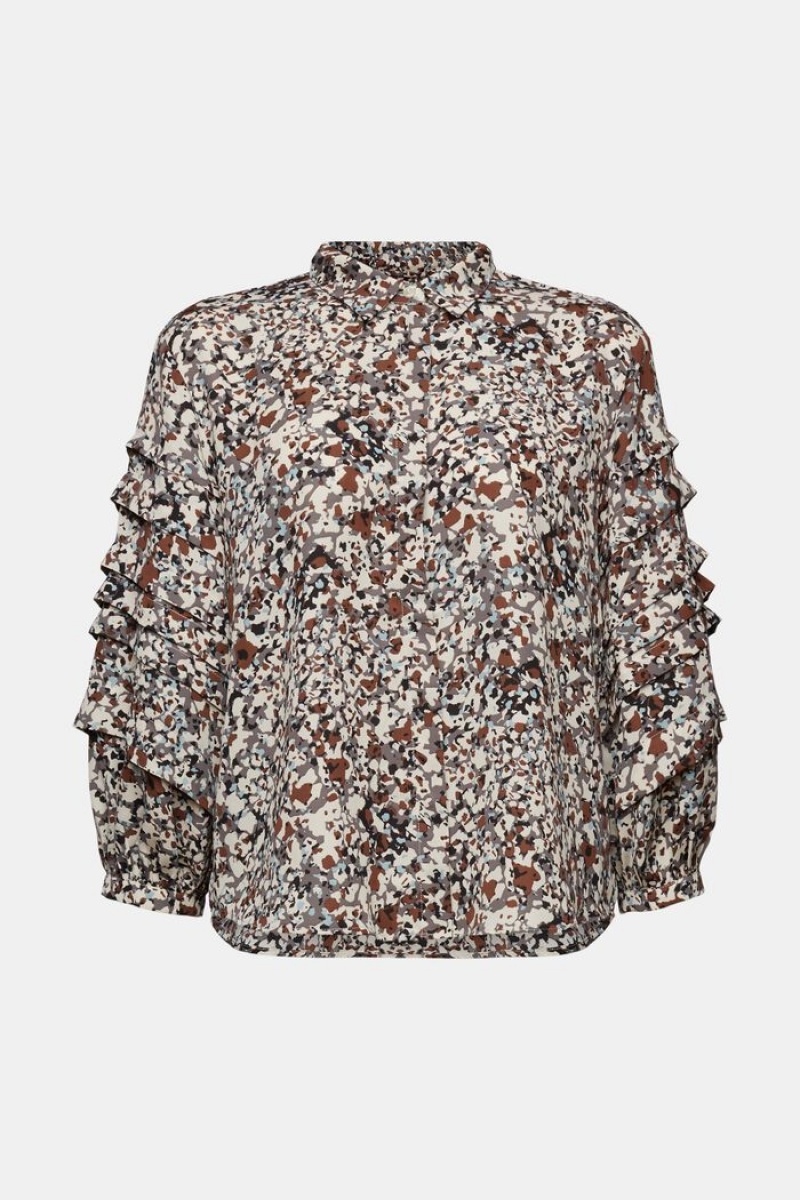 Dámské Blouses Esprit Recycled: Patterned Hnědé | AVP731605