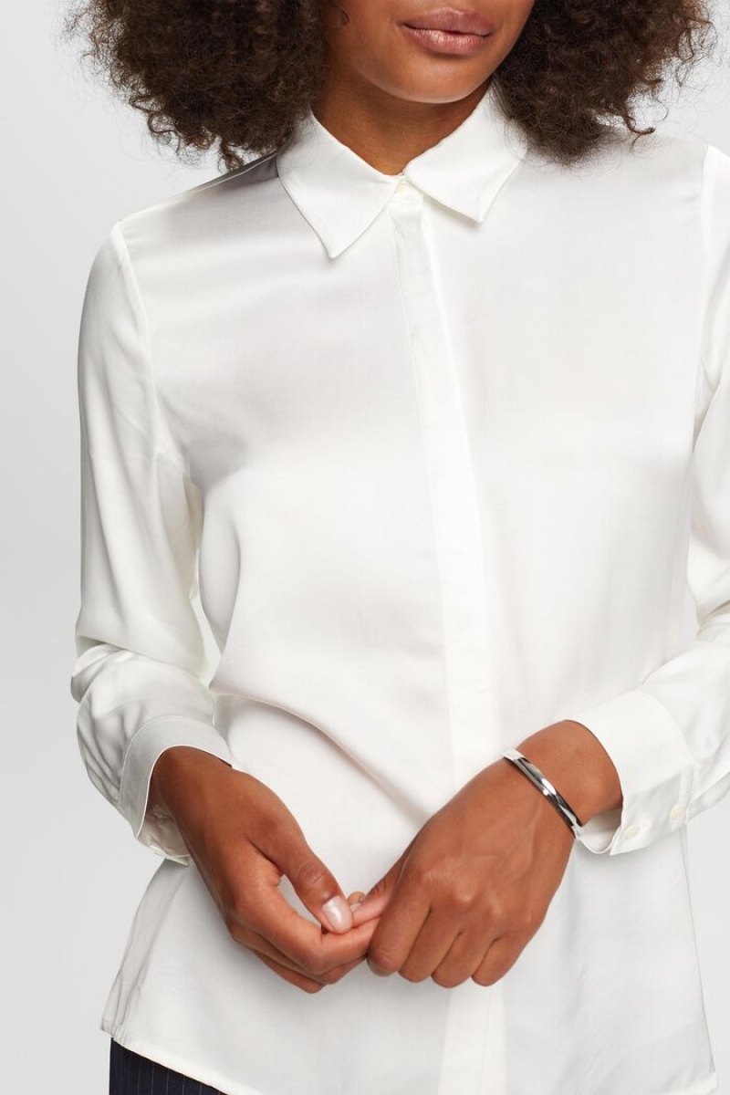 Dámské Blouses Esprit Satin Bílé | OIR402518