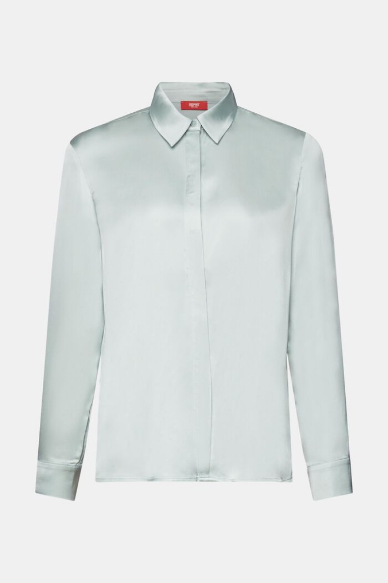 Dámské Blouses Esprit Satin Světle Tyrkysové Zelene | NLQ213607