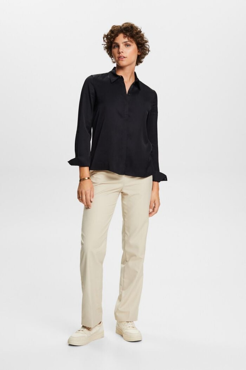 Dámské Blouses Esprit Satin Černé | XFL290467