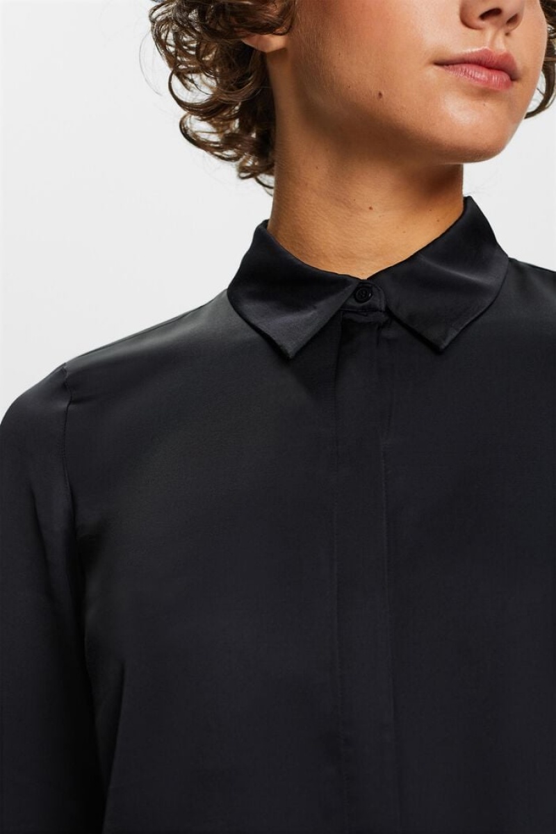 Dámské Blouses Esprit Satin Černé | XFL290467