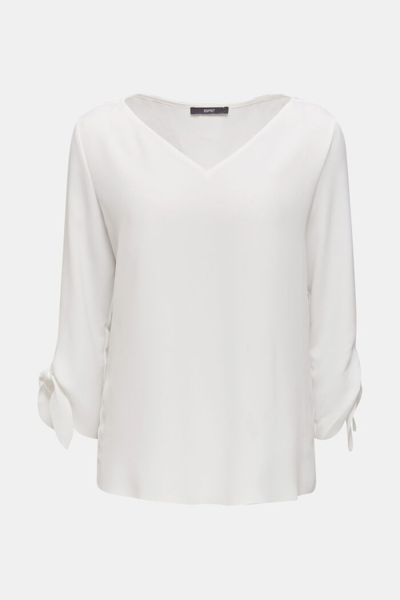 Dámské Blouses Esprit Stretch With Open Edges Bílé | VZK964750