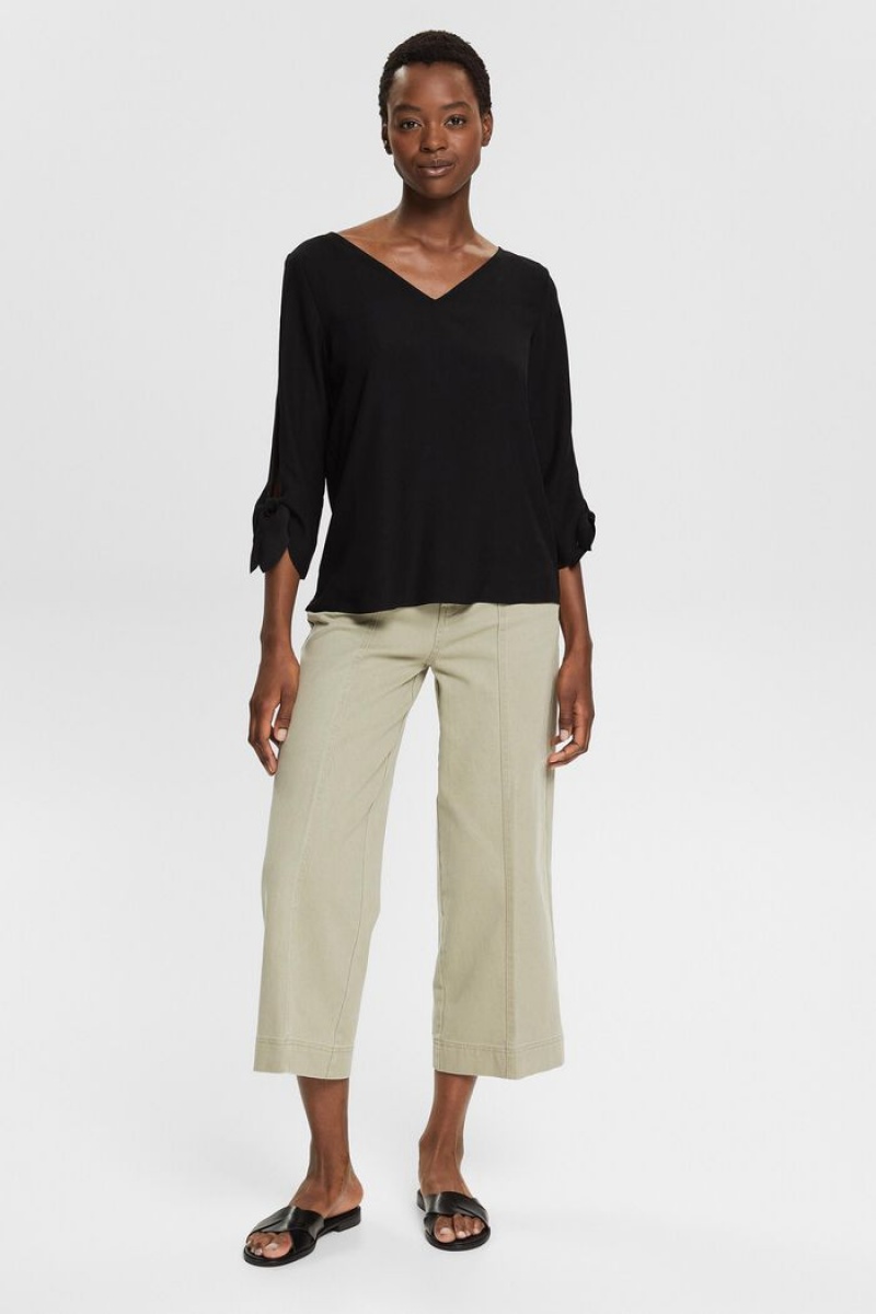 Dámské Blouses Esprit Stretch With Open Edges Černé | PRW137268