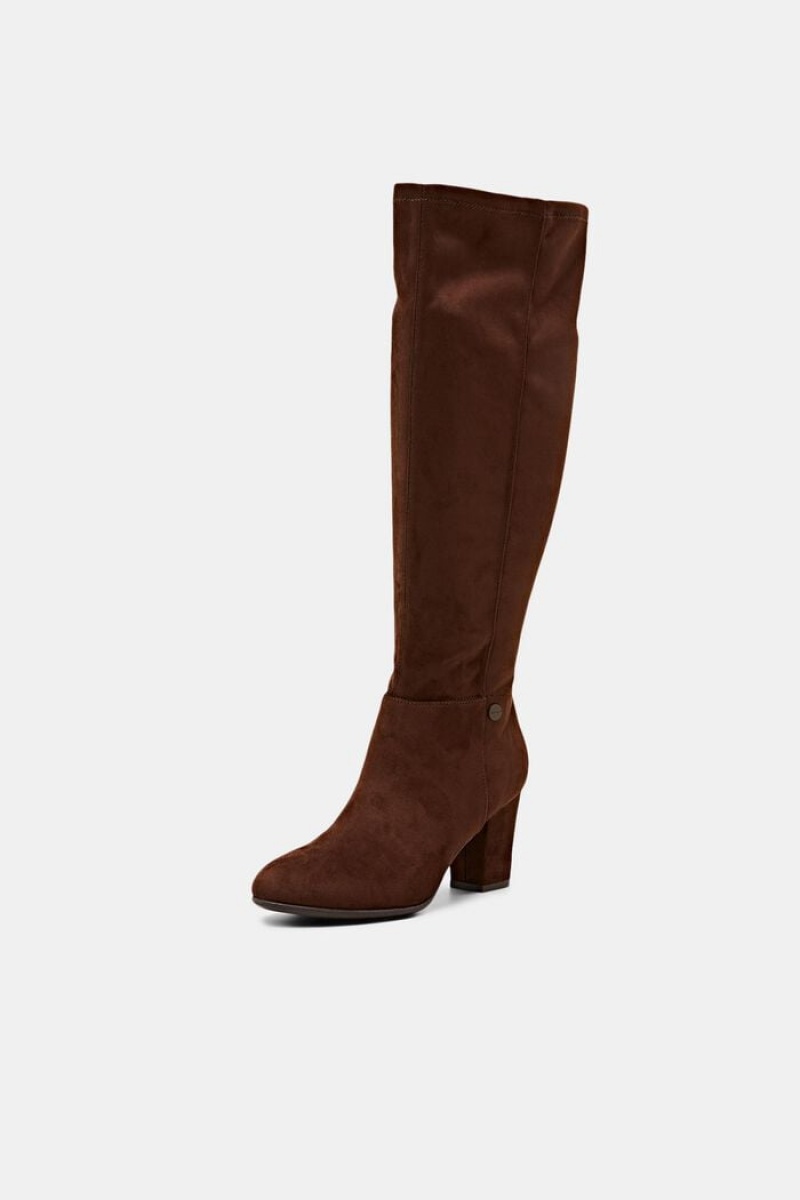 Dámské Boty Esprit Faux Semišové Knee-high Tmavě Hnědé | ZUO123540