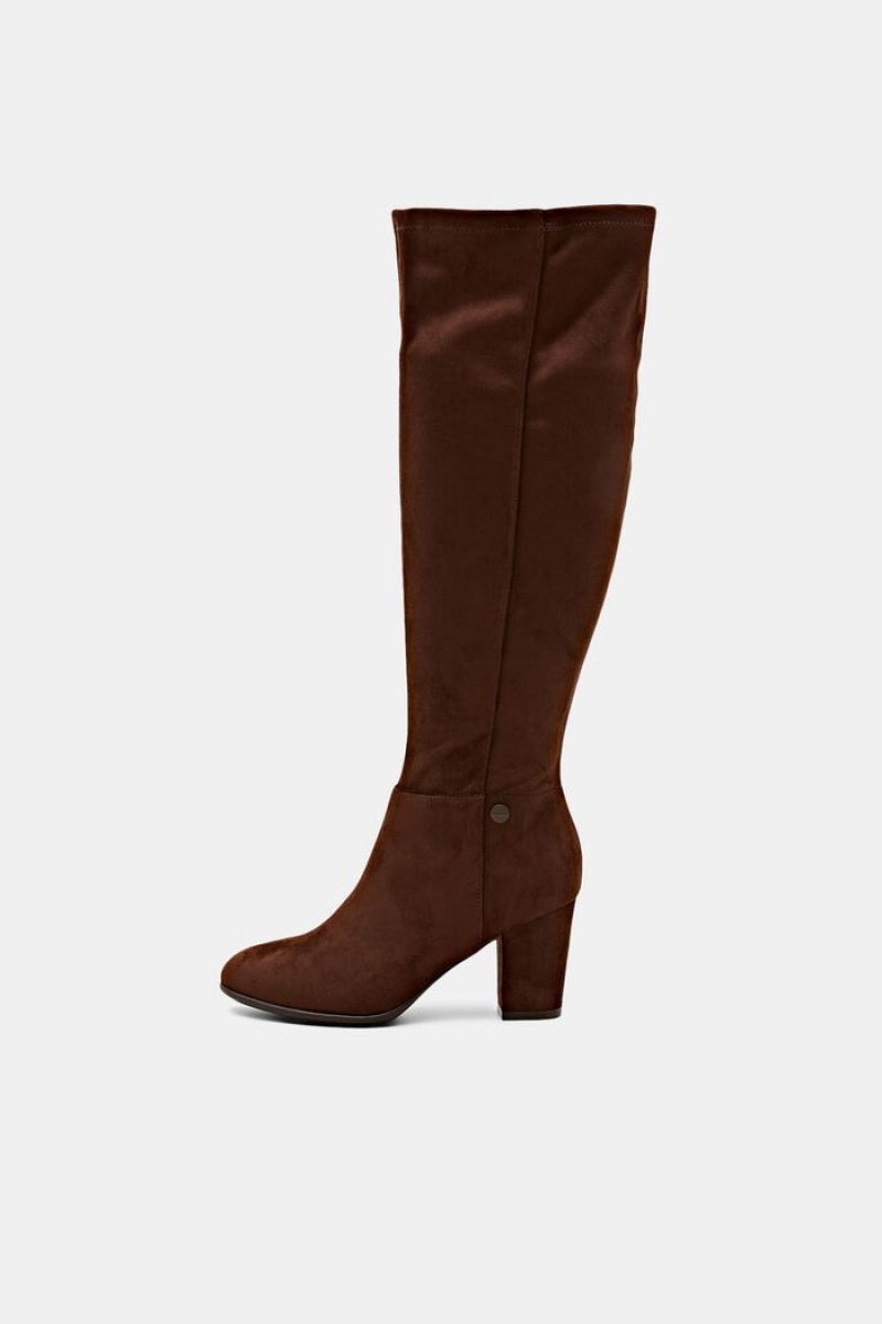 Dámské Boty Esprit Faux Semišové Knee-high Tmavě Hnědé | ZUO123540