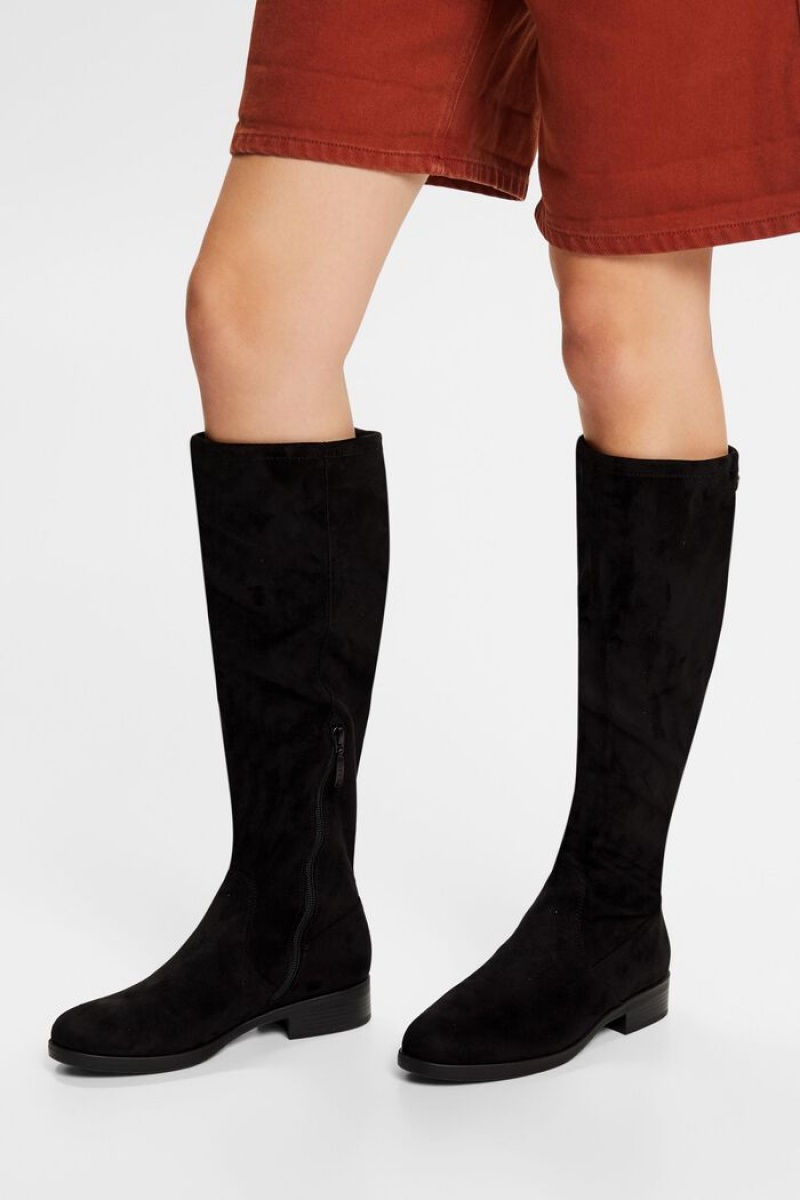 Dámské Boty Esprit Faux Semišové Knee-high Černé | BXL243865