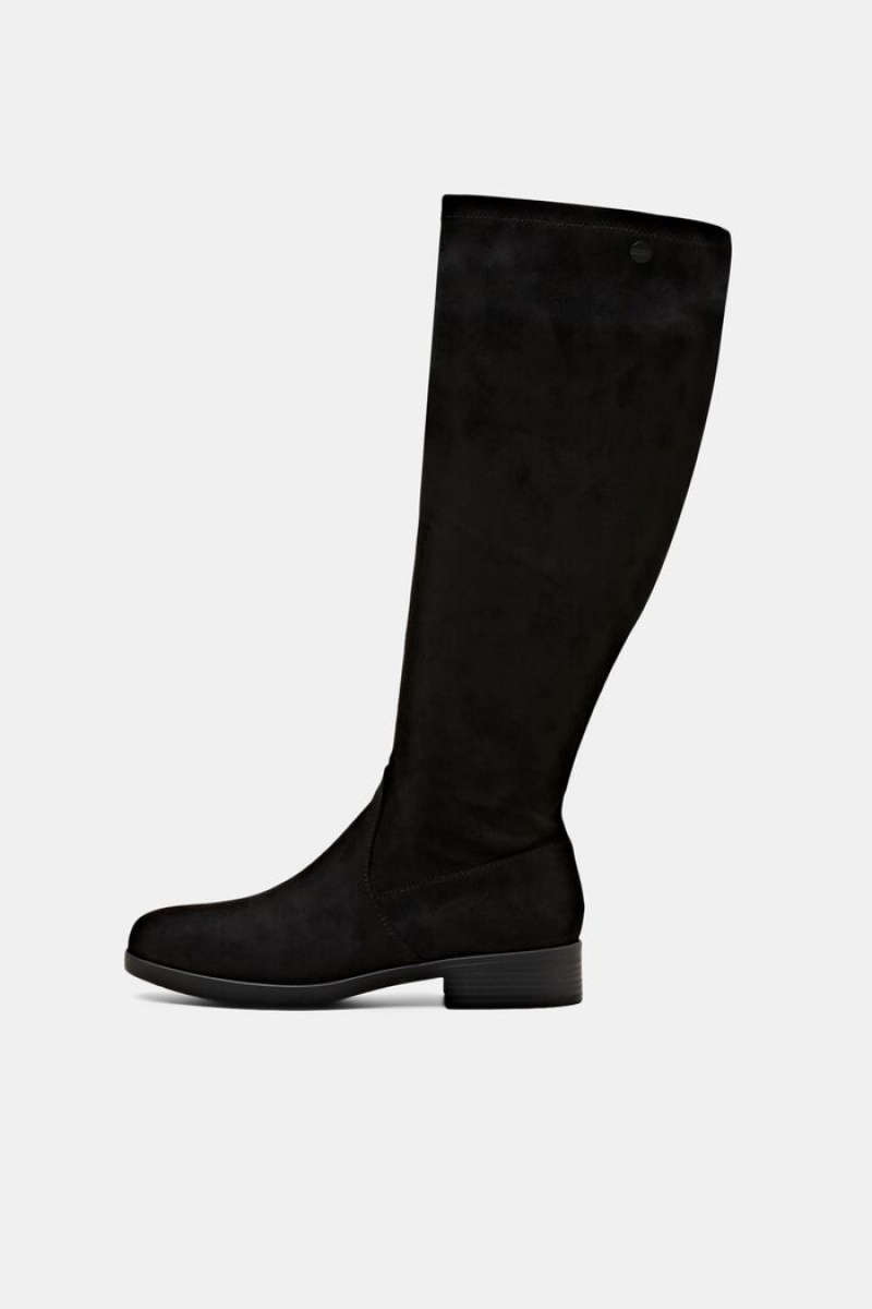 Dámské Boty Esprit Faux Semišové Knee-high Černé | BXL243865