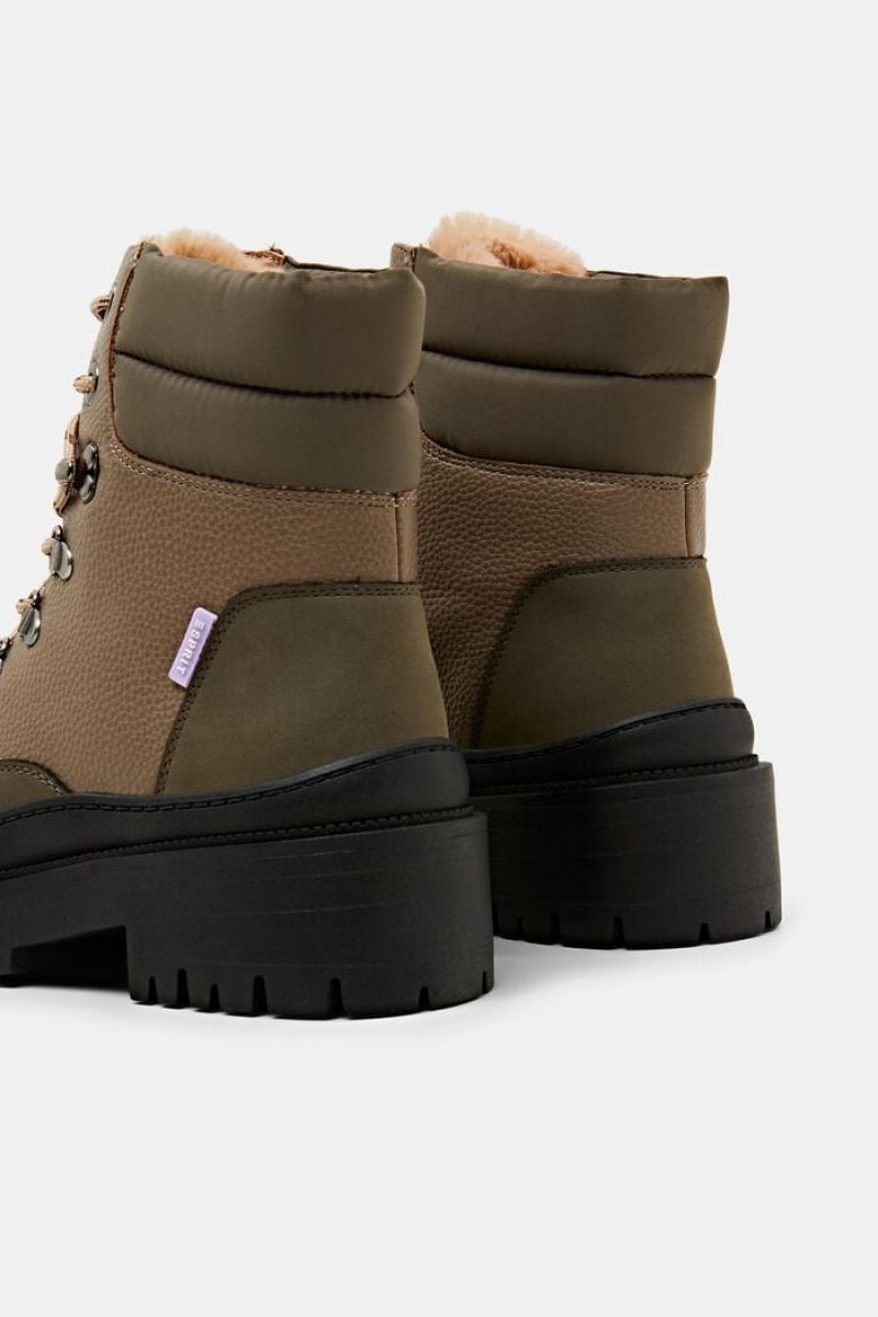 Dámské Boty Esprit Veganské Hiker Olivy Zelené | MLA156403