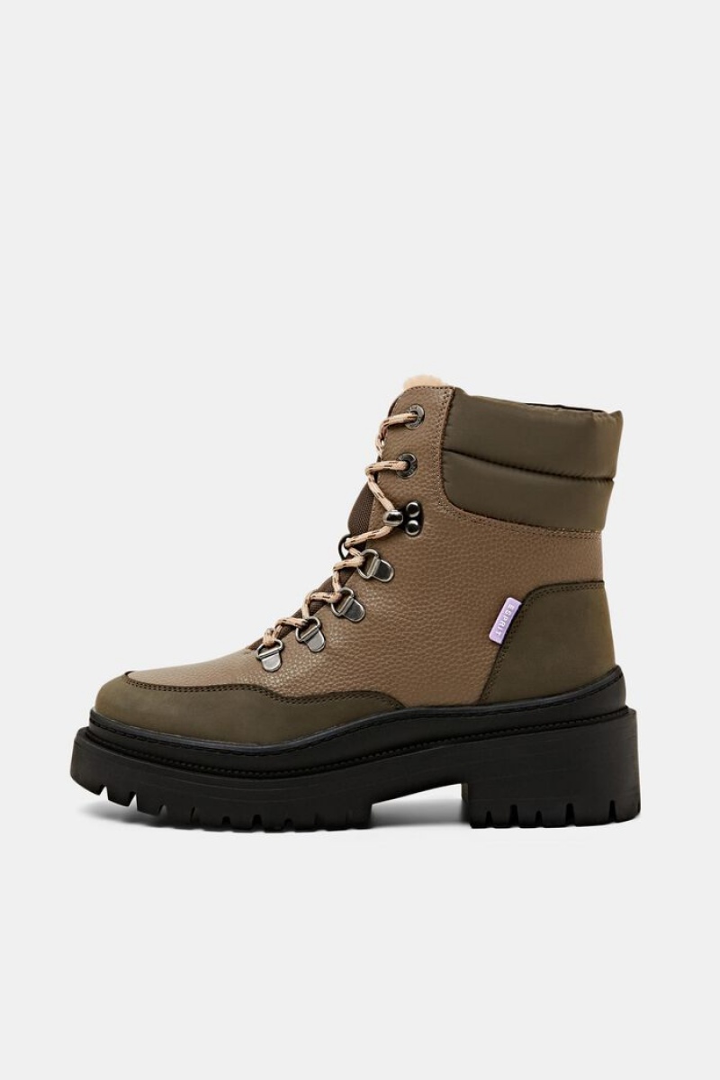 Dámské Boty Esprit Veganské Hiker Olivy Zelené | MLA156403