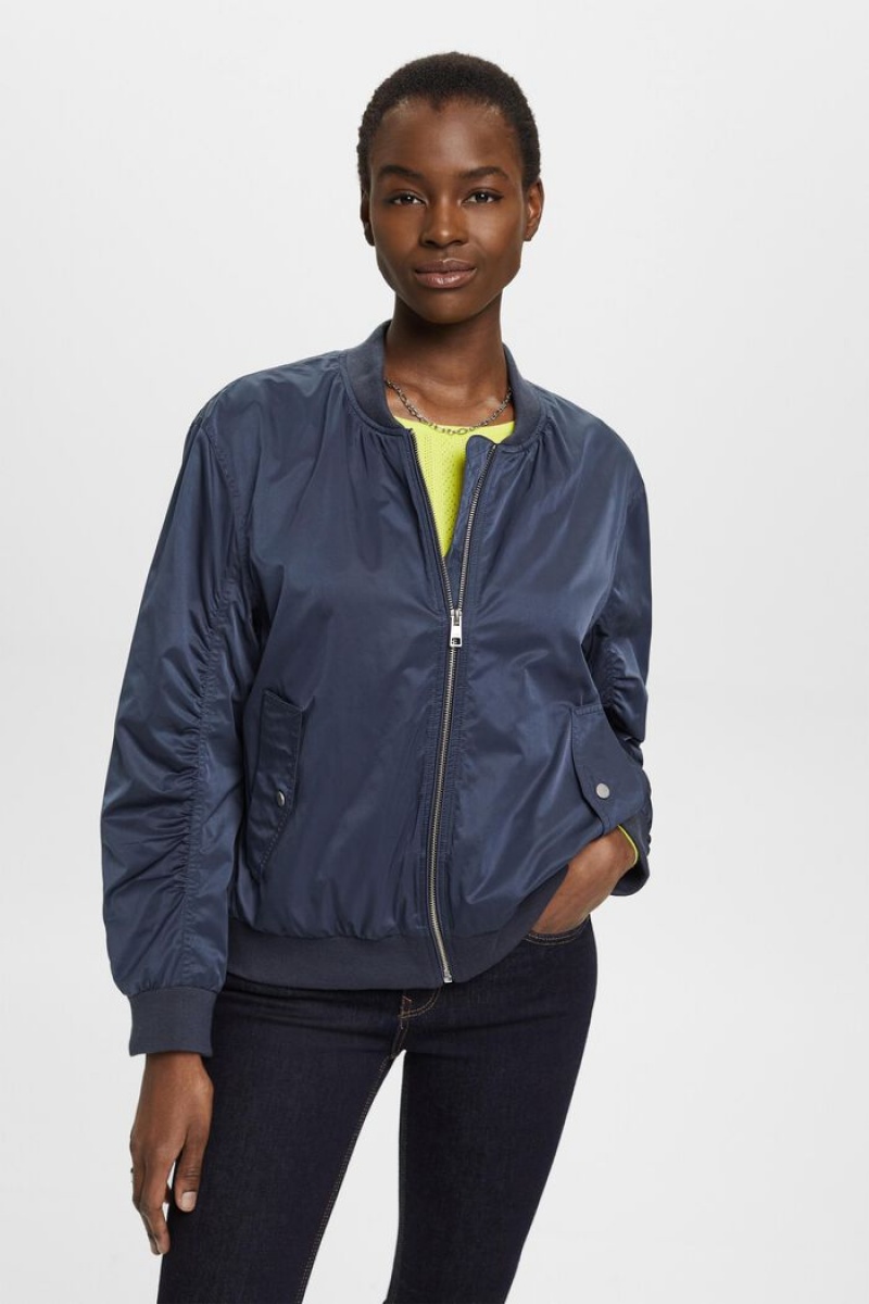 Dámské Bundy Esprit Lehké Bomber Tmavě Blankyt | FWD940261