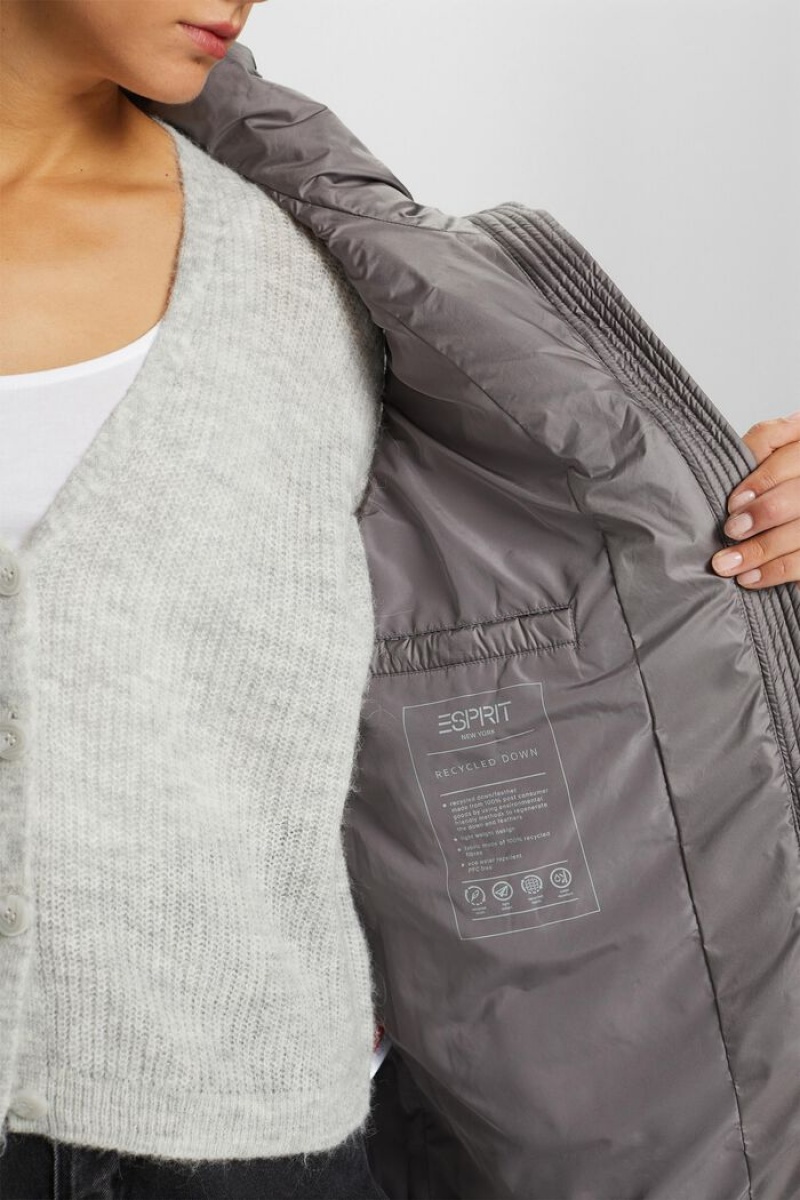 Dámské Bundy Esprit Longline Prošívaný Body Warmer Hnědé Šedé | PLC153087