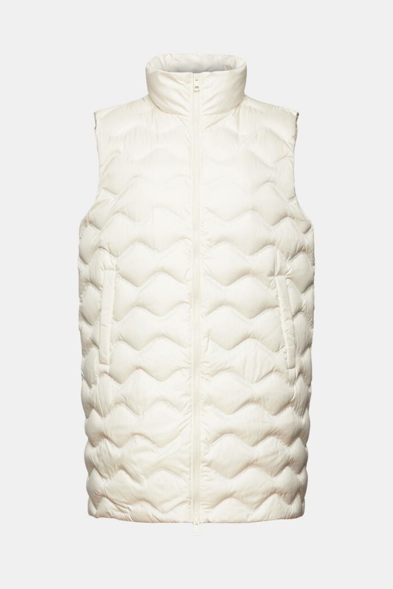 Dámské Bundy Esprit Longline Prošívaný Body Warmer Bílé | WNH072834