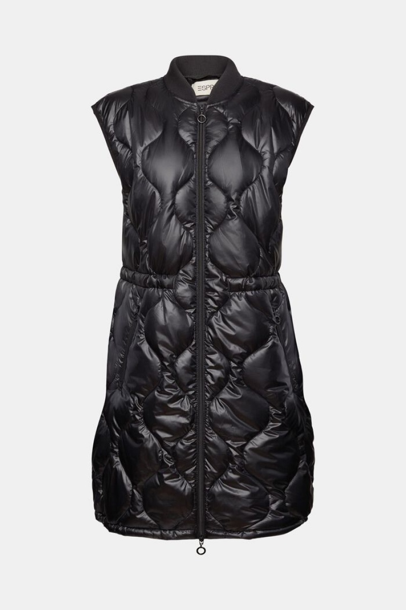 Dámské Bundy Esprit Longline Prošívaný Bodywarmer Černé | ZGD463129