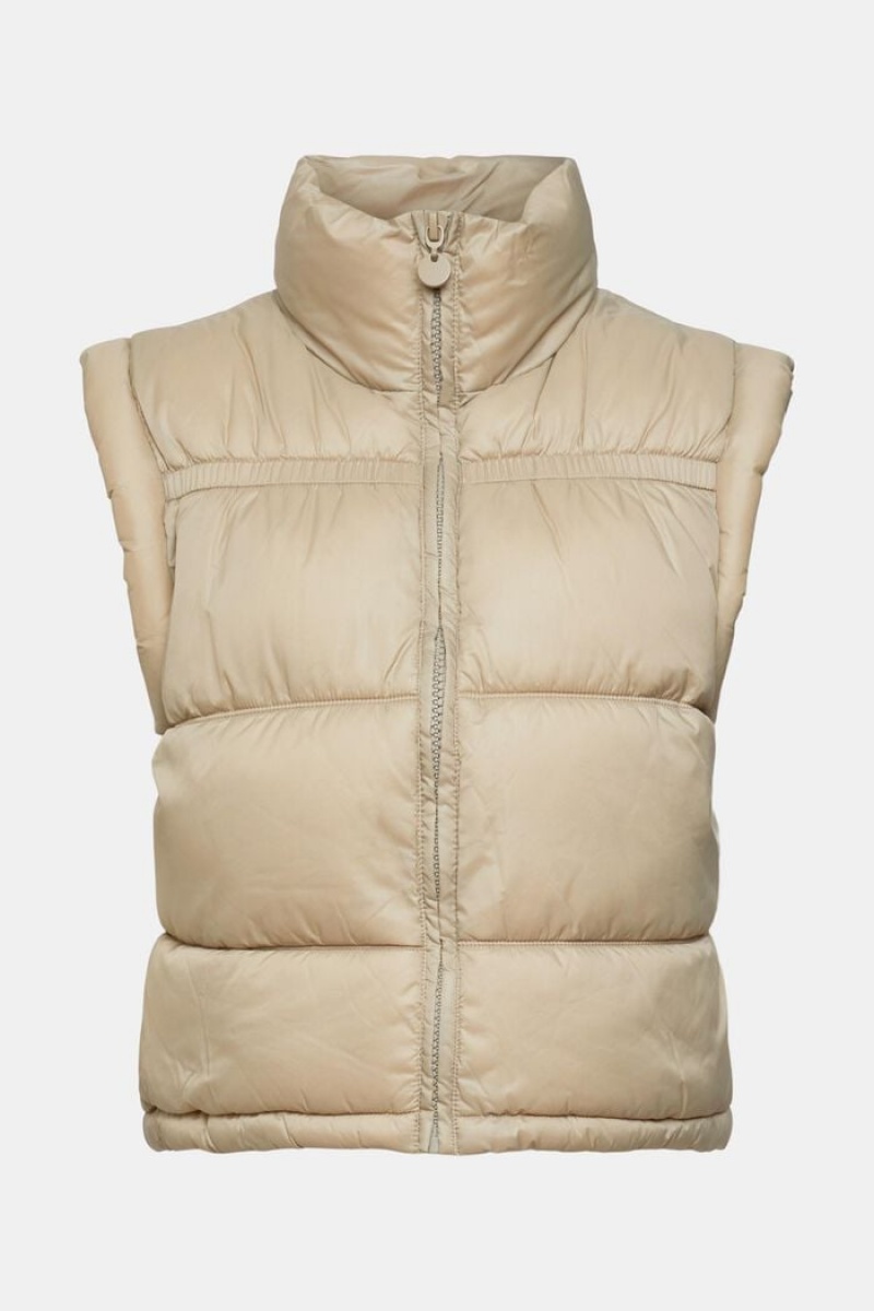 Dámské Bundy Esprit Prošívaný Body Warmer With High Neck Hnědožlutý | EXC658794