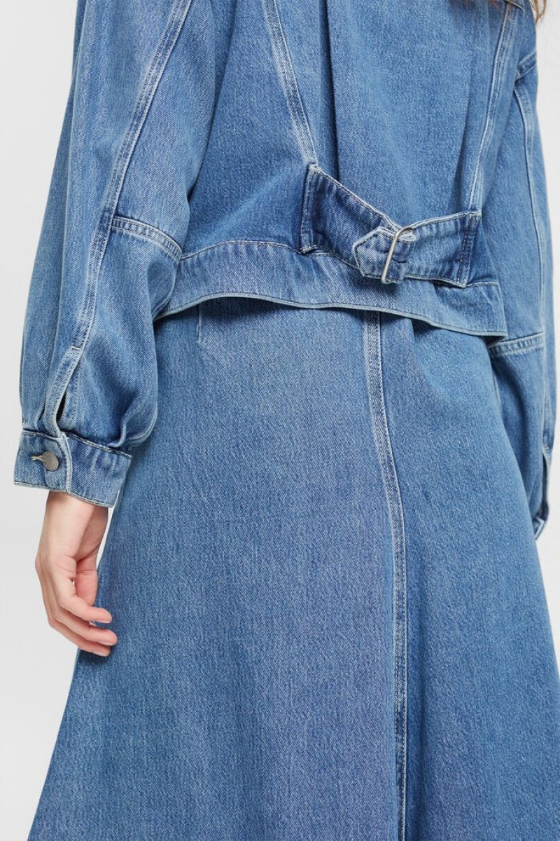 Dámské Bundy Esprit Puff Sleeve Denim Blankyt | QKE150749