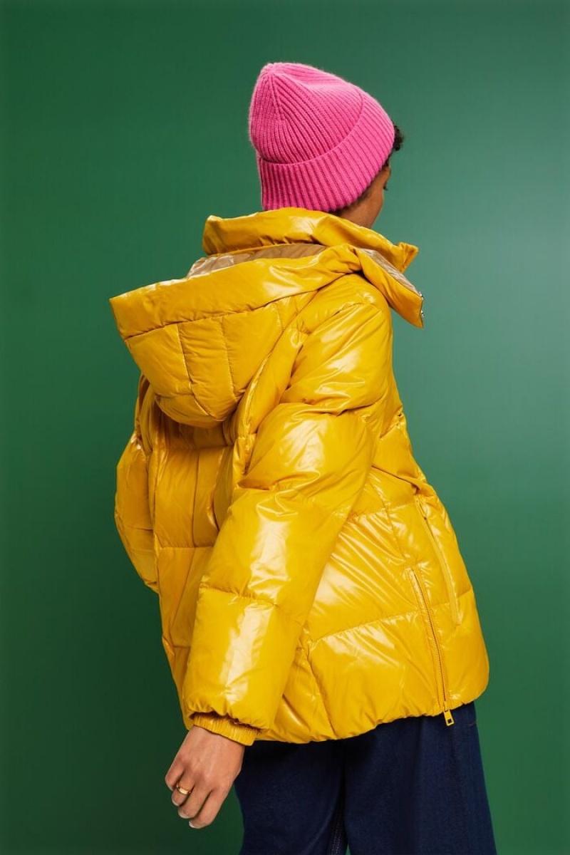 Dámské Bundy Esprit Recycled: Puffer With Down Žluté | LFU234105