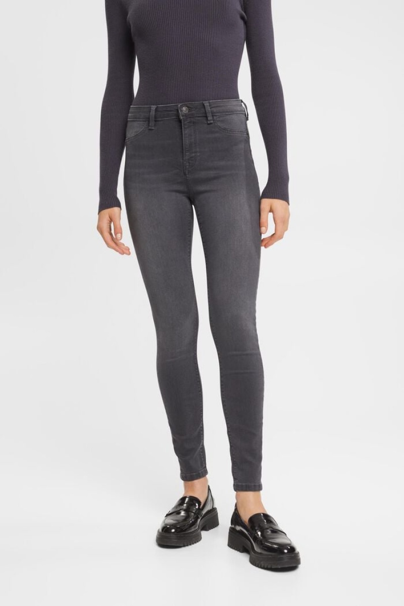 Dámské Džíny Esprit Mid-rise Jeggings Šedé Tmavě | GJD352971