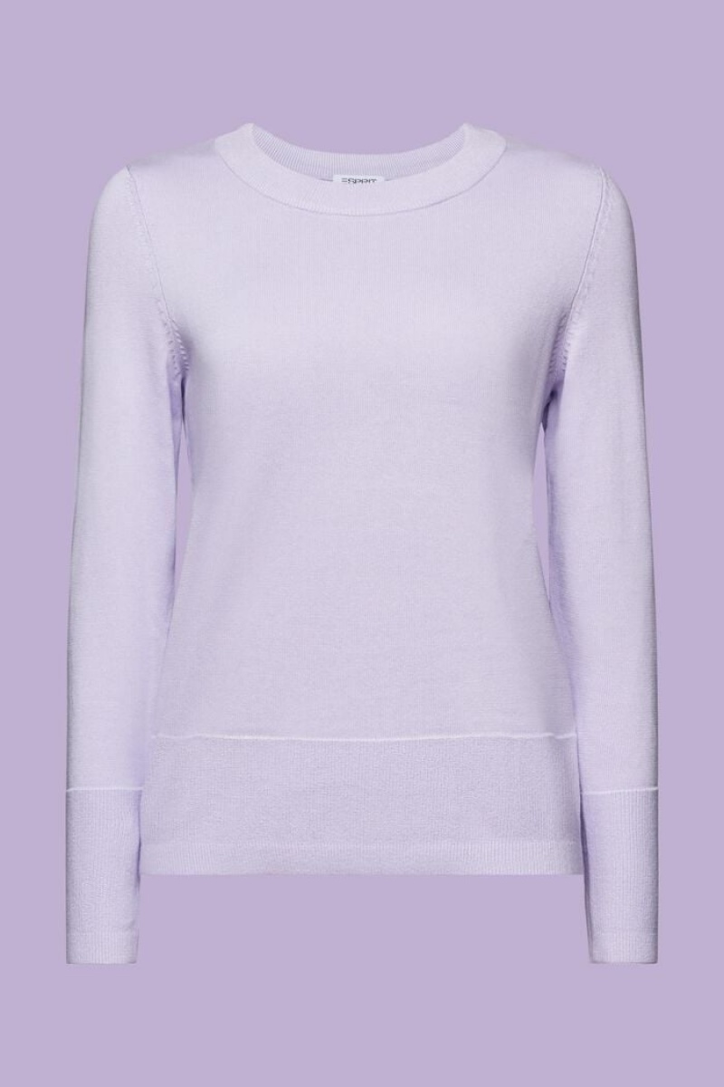 Dámské Jumpers Esprit Bavlněné Crew Neck Levandule | VXC607138