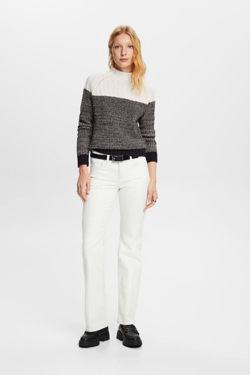 Dámské Jumpers Esprit Bavlněné Mock Neck Černé | IJP940315