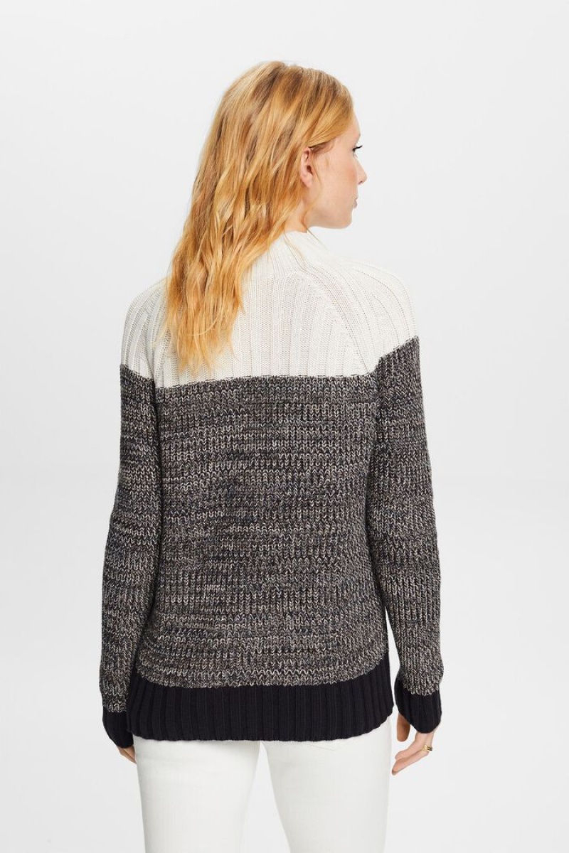 Dámské Jumpers Esprit Bavlněné Mock Neck Černé | IJP940315