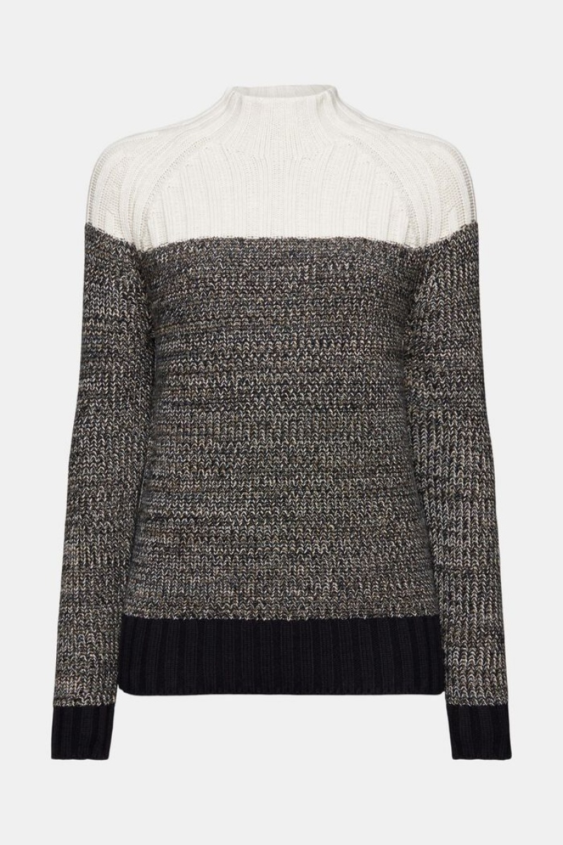 Dámské Jumpers Esprit Bavlněné Mock Neck Černé | IJP940315