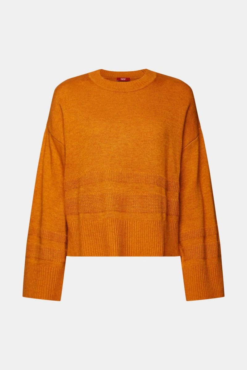 Dámské Jumpers Esprit Boxy Crewneck Oranžové Žluté | UBA075982