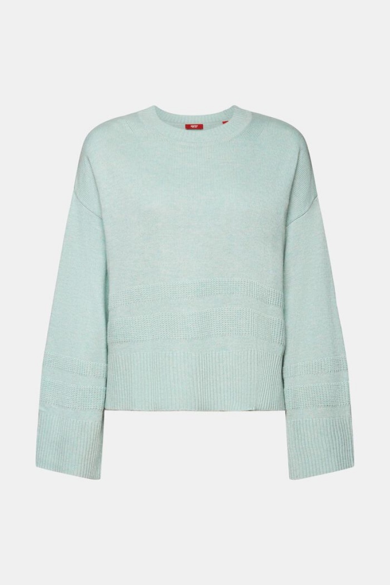 Dámské Jumpers Esprit Boxy Crewneck Světle Tyrkysové Zelene | RMS480215