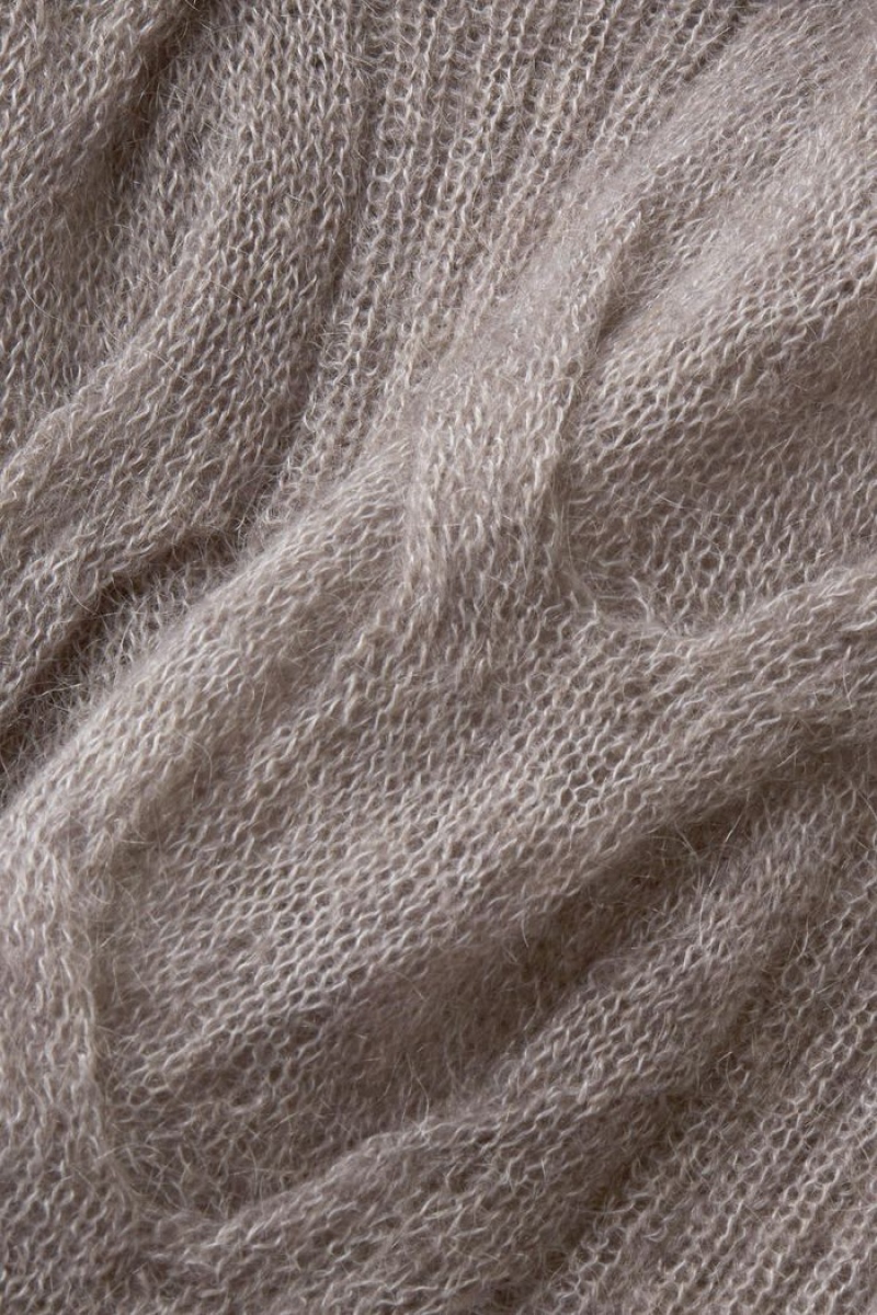 Dámské Jumpers Esprit Cable-knit Mohair-blend Turtleneck Hnědé Šedé | FKY451782