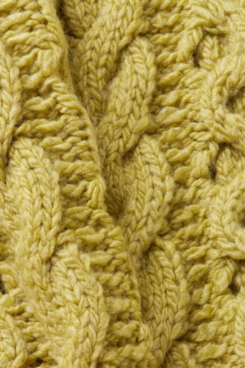 Dámské Jumpers Esprit Cable-knit Vlna-blend Zelene | BHX702683