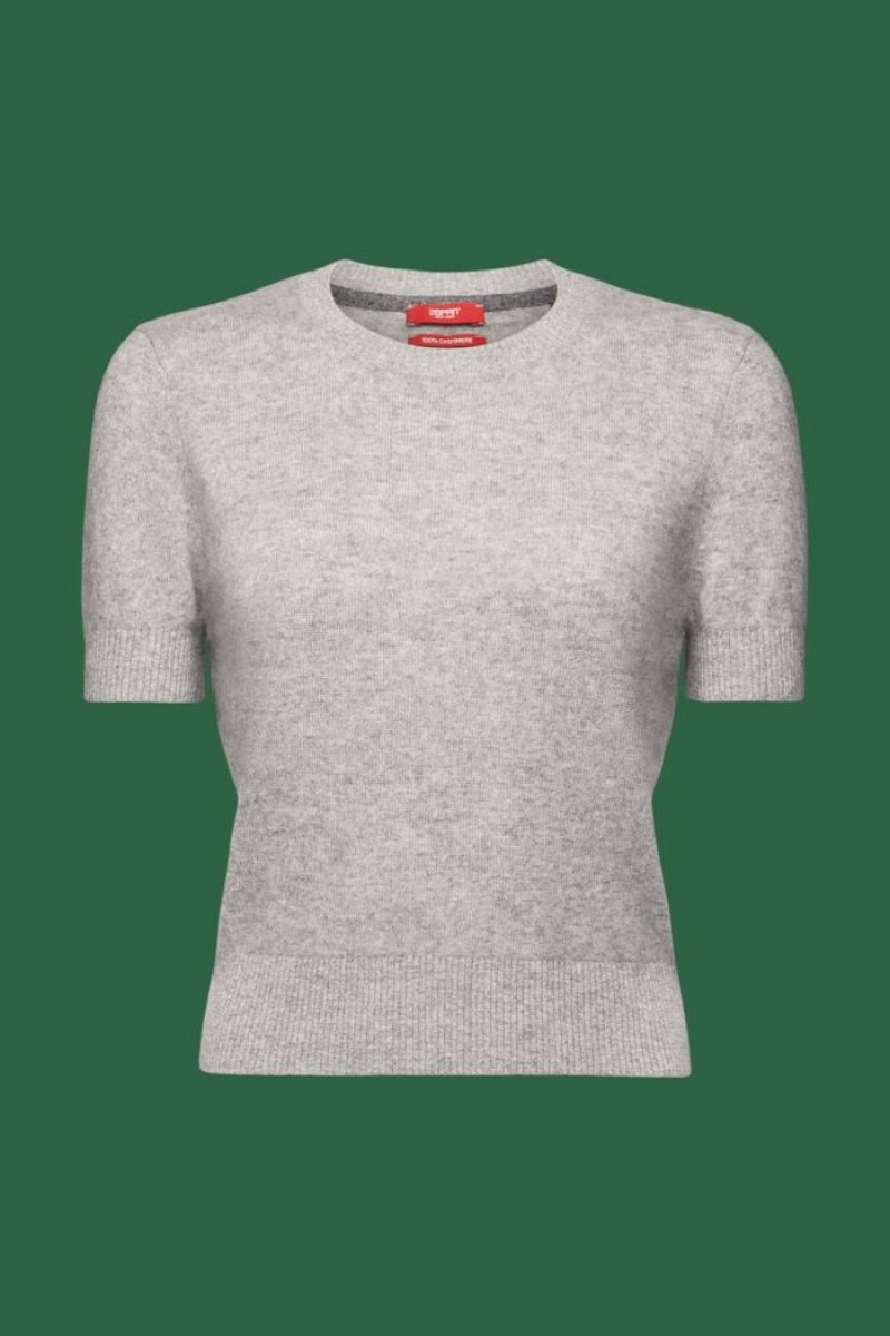 Dámské Jumpers Esprit Cashmere Krátké-sleeve Šedé | QYP490372