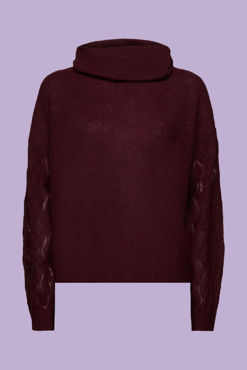 Dámské Jumpers Esprit Cowl Neck Vínové Červené | ZWQ217958