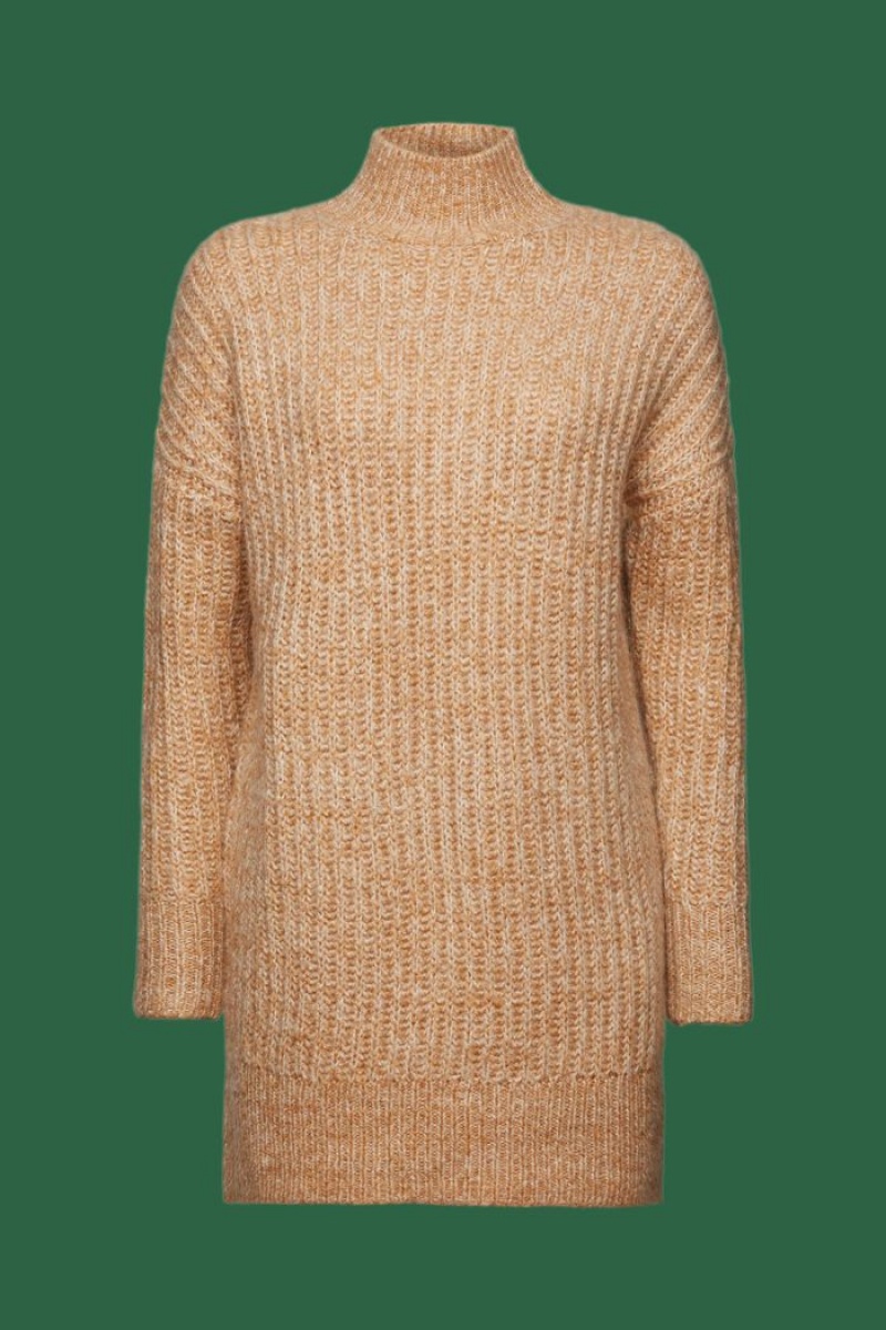 Dámské Jumpers Esprit Tlustý Knit Mockneck Hnědožlutý | UDE869153