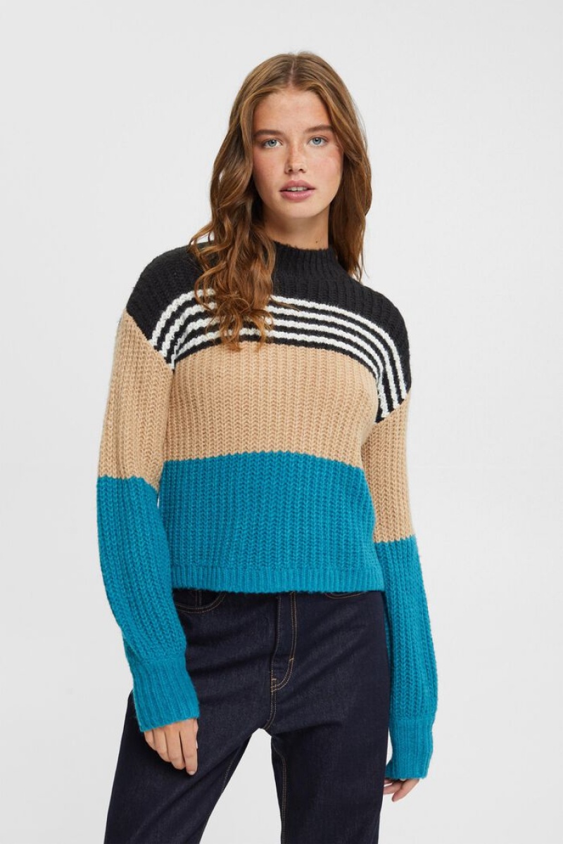 Dámské Jumpers Esprit Tlustý Knit Tyrkysové Blankyt | DBU743806