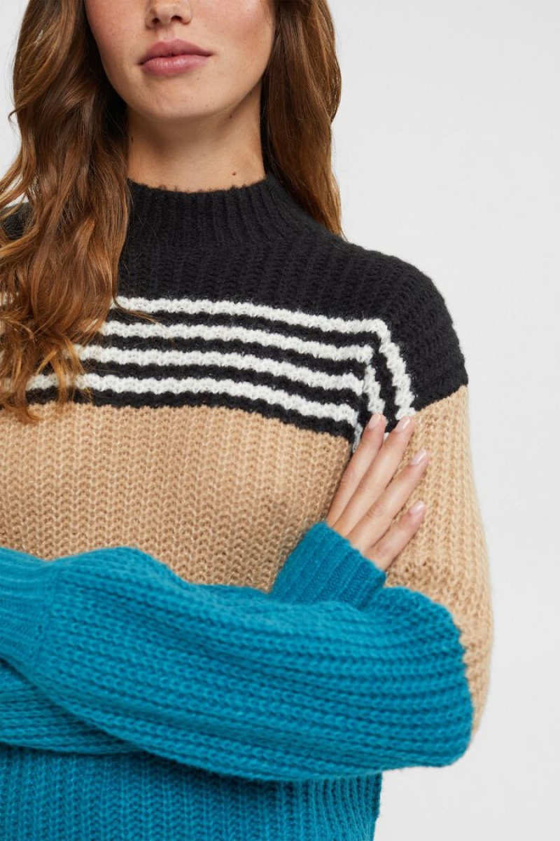 Dámské Jumpers Esprit Tlustý Knit Tyrkysové Blankyt | DBU743806