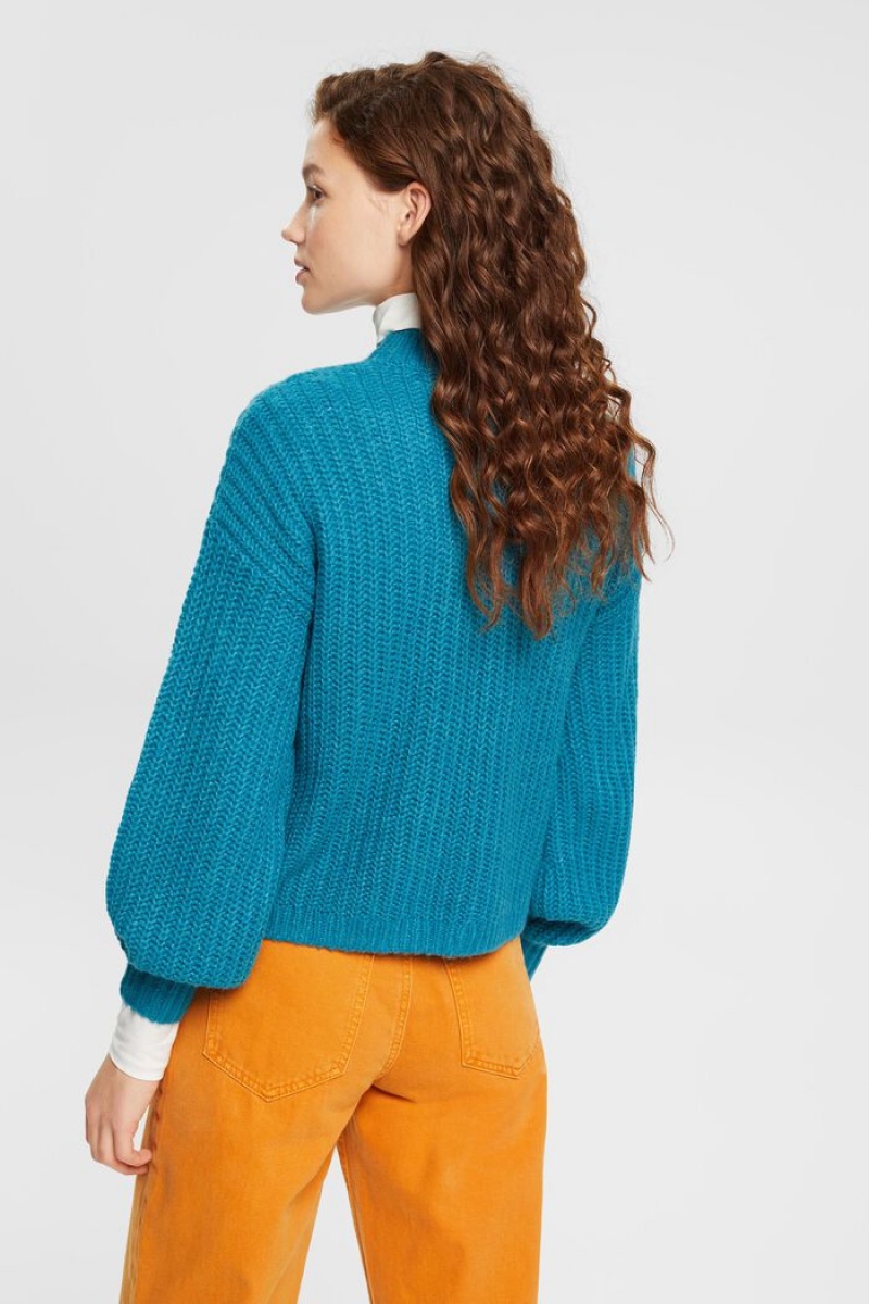 Dámské Jumpers Esprit Tlustý Knit Tyrkysové Blankyt | YPR327459