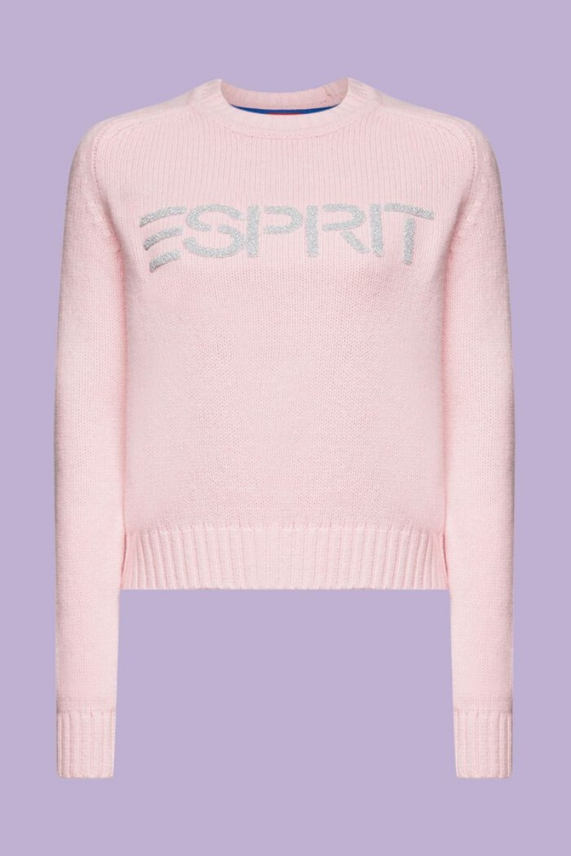 Dámské Jumpers Esprit Vlna Cashmere Logo Růžové | IPF831965