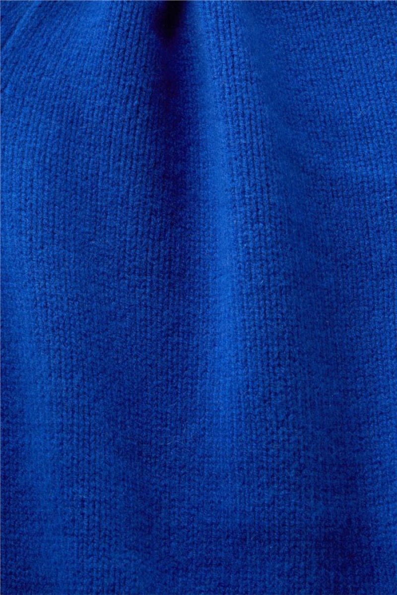 Dámské Jumpers Esprit Vlna Cashmere Logo Světle Blankyt | FAY436821