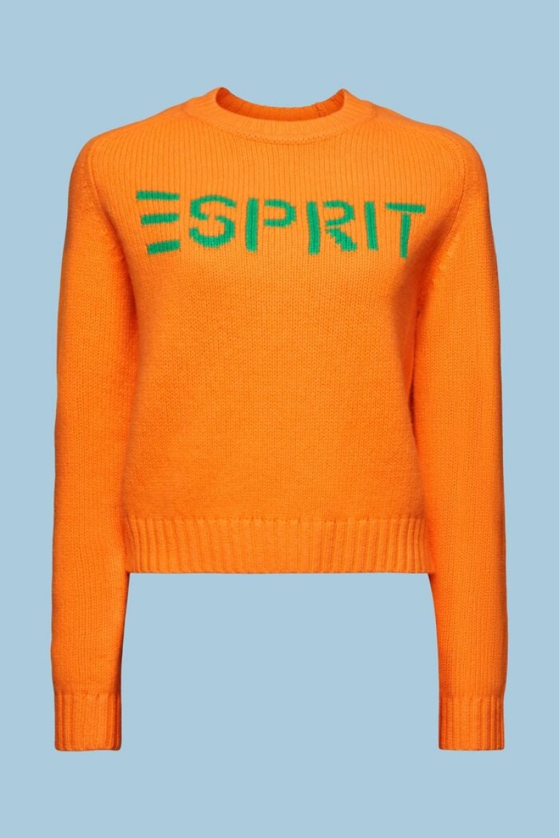 Dámské Jumpers Esprit Vlna Cashmere Logo Červené Oranžové | SQB809156