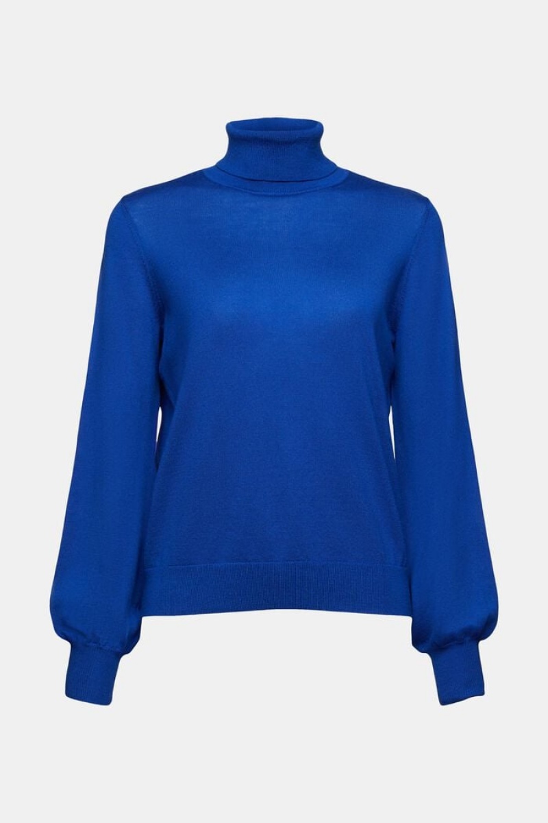 Dámské Jumpers Esprit Vlna Turtleneck Světle Blankyt | UGY872451