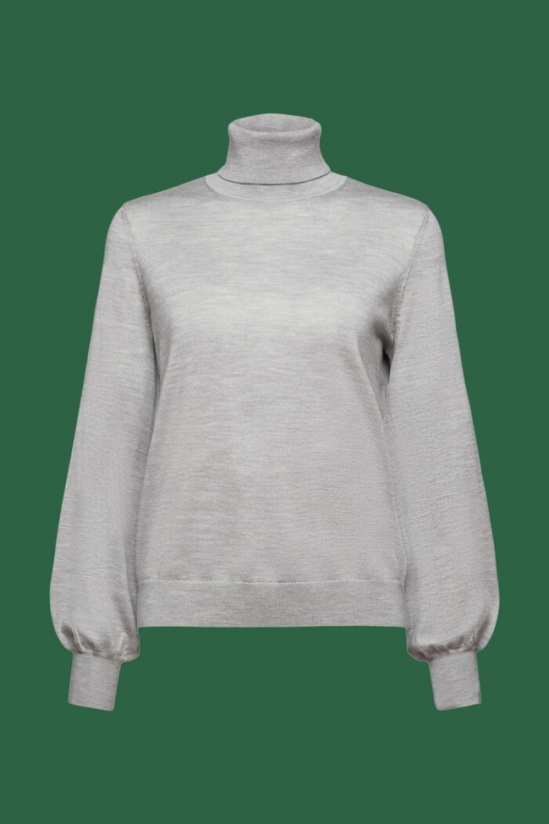 Dámské Jumpers Esprit Vlna Turtleneck Šedé | MYS891564