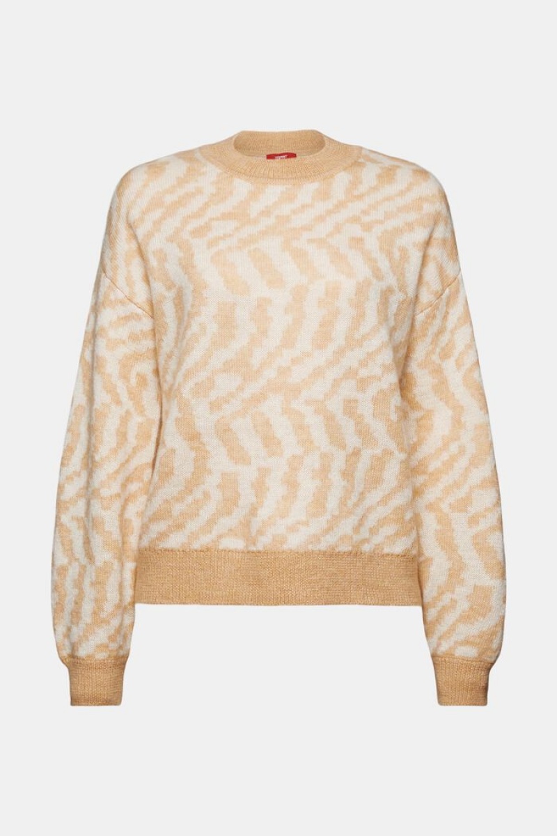 Dámské Jumpers Esprit Vlna-mohair Blend Béžový | RAJ439607