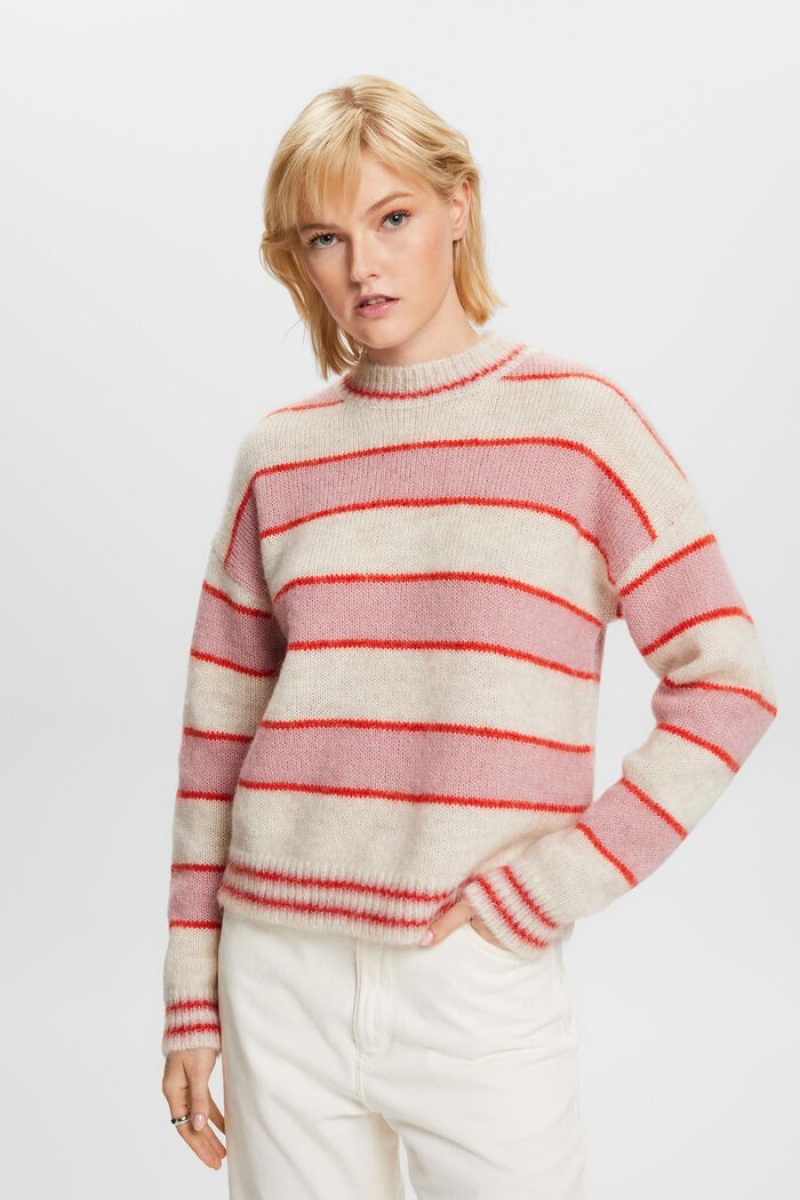 Dámské Jumpers Esprit Vlna-mohair Blend Krém Béžový | WEY726901