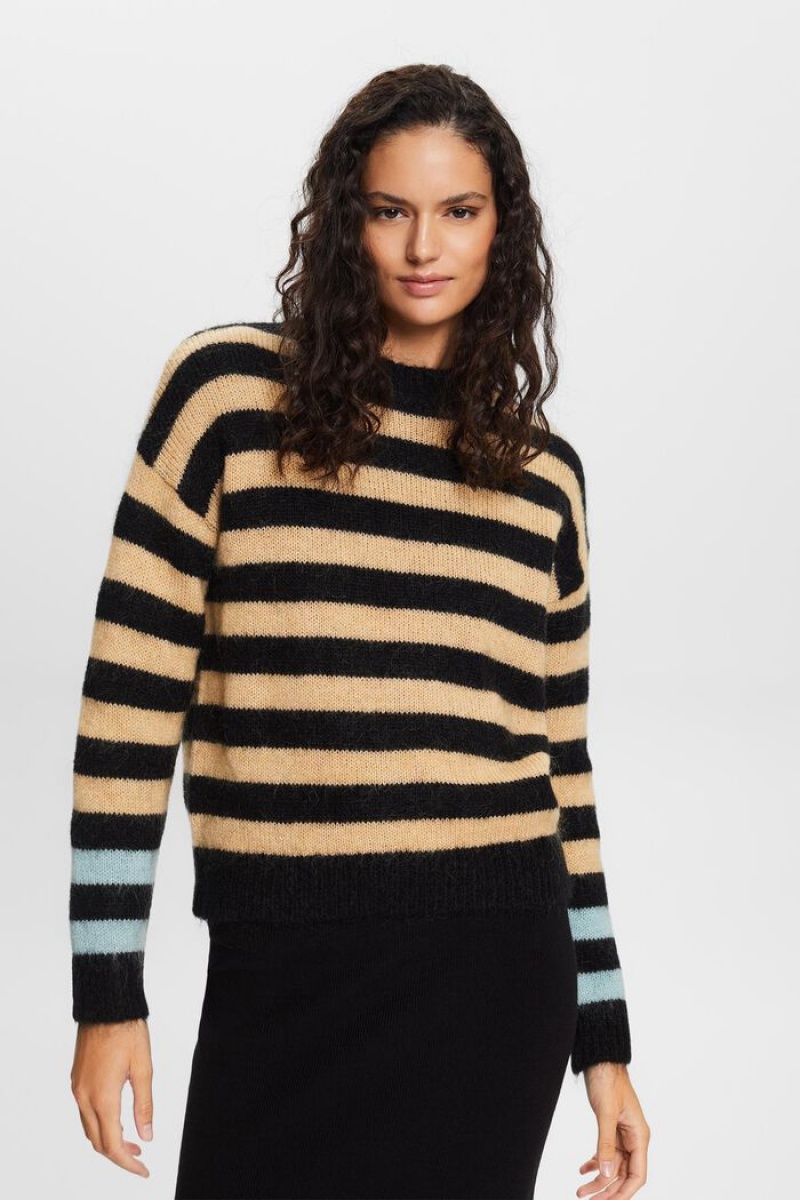 Dámské Jumpers Esprit Vlna-mohair Blend Černé | XVE920583