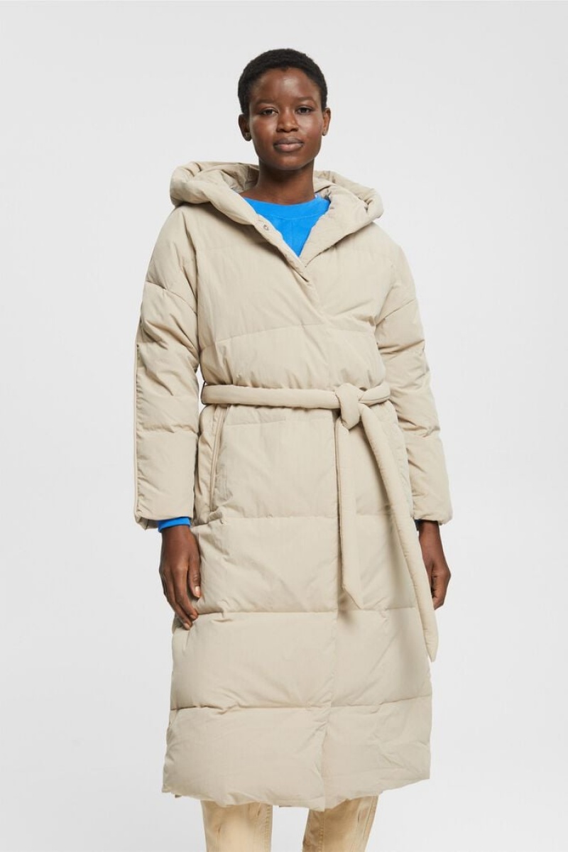 Dámské Kabáty Esprit Long Puffer Světle Šedé Hnědé | FTU648792