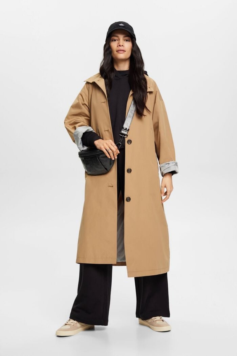 Dámské Kabáty Esprit Oversized Trench Hnědožlutý Béžový | FZG049531