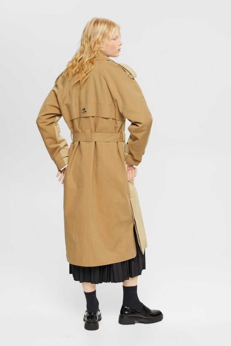 Dámské Kabáty Esprit Panelled Trench Hnědé | TOX418396